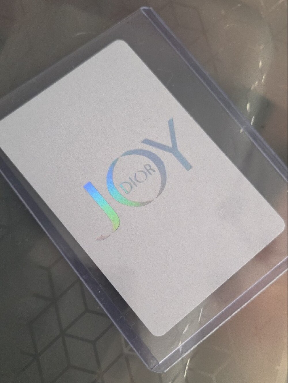 Dior JOY Iridescent Logo Wall Card - White